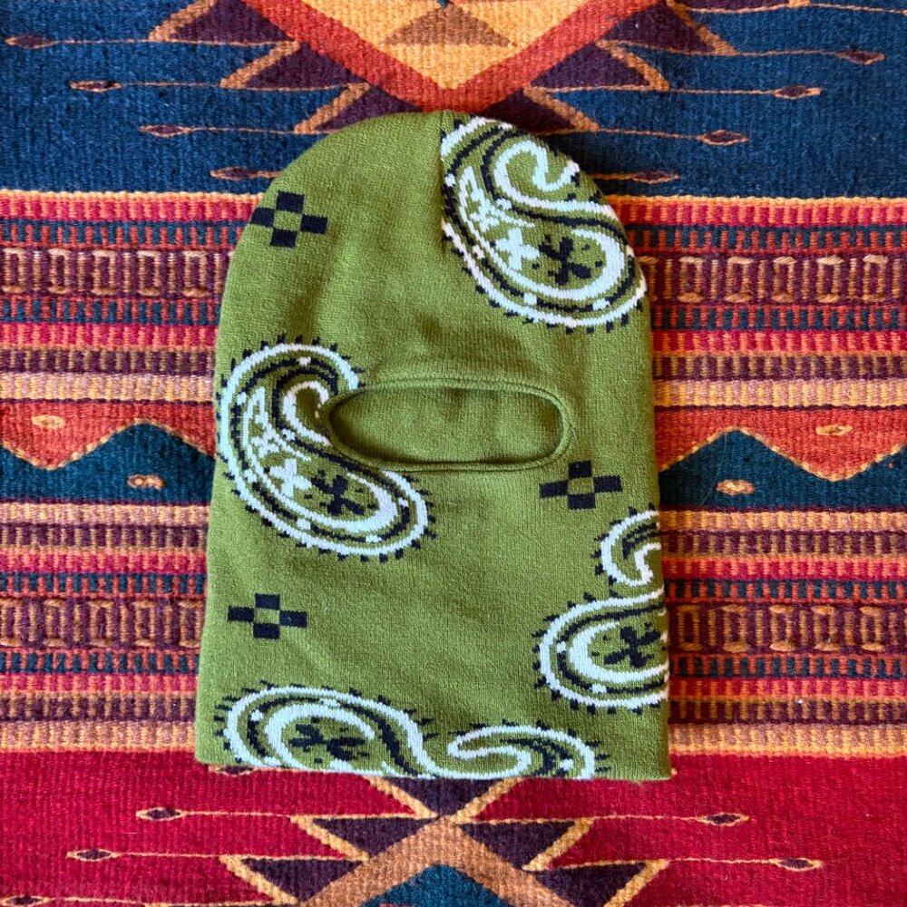 Cowboy Brand Green Bandana Print Balaclava – Never Worn